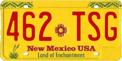 NM license plate 462TSG