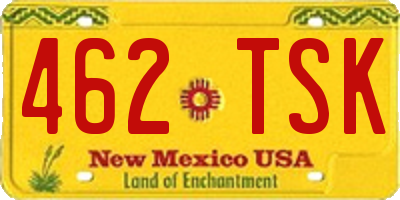 NM license plate 462TSK