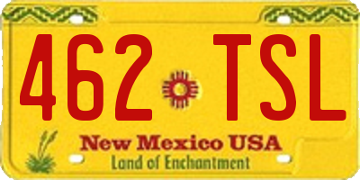 NM license plate 462TSL