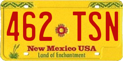 NM license plate 462TSN