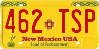 NM license plate 462TSP