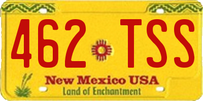 NM license plate 462TSS