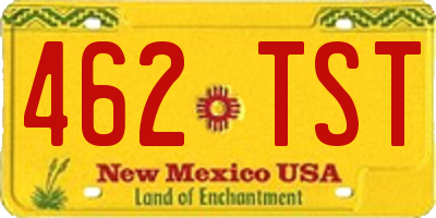 NM license plate 462TST
