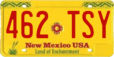 NM license plate 462TSY