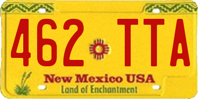 NM license plate 462TTA