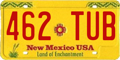 NM license plate 462TUB
