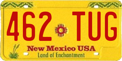 NM license plate 462TUG