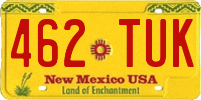 NM license plate 462TUK