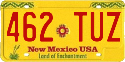 NM license plate 462TUZ