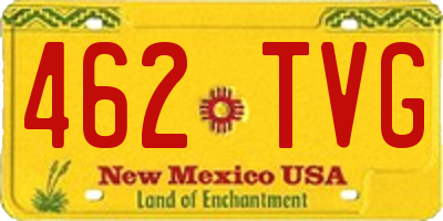 NM license plate 462TVG
