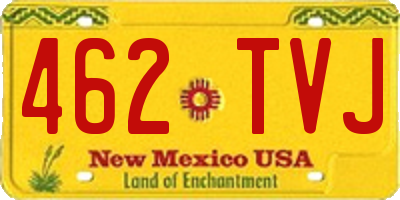 NM license plate 462TVJ