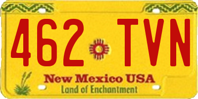 NM license plate 462TVN