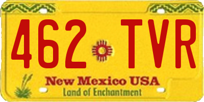 NM license plate 462TVR