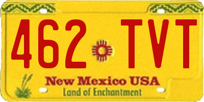 NM license plate 462TVT