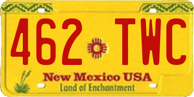 NM license plate 462TWC