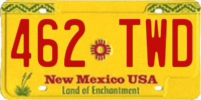 NM license plate 462TWD
