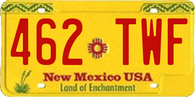 NM license plate 462TWF
