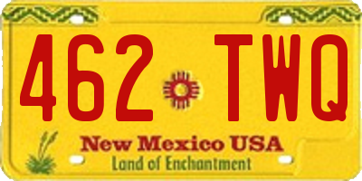 NM license plate 462TWQ