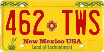 NM license plate 462TWS