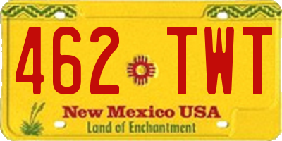 NM license plate 462TWT