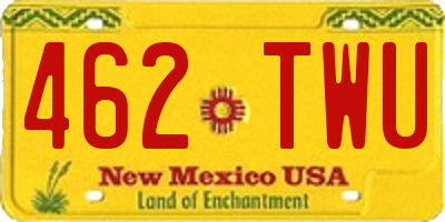 NM license plate 462TWU