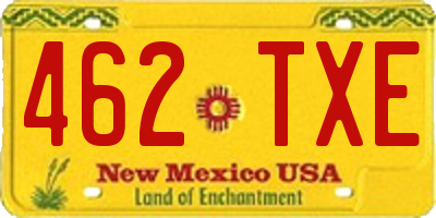 NM license plate 462TXE