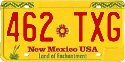 NM license plate 462TXG