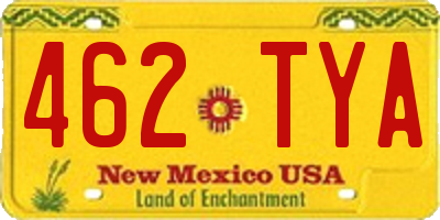 NM license plate 462TYA
