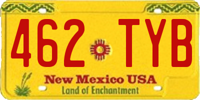NM license plate 462TYB
