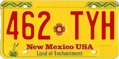 NM license plate 462TYH