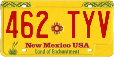 NM license plate 462TYV