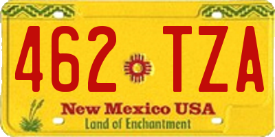 NM license plate 462TZA
