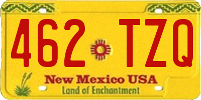 NM license plate 462TZQ