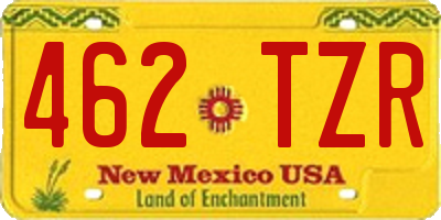 NM license plate 462TZR