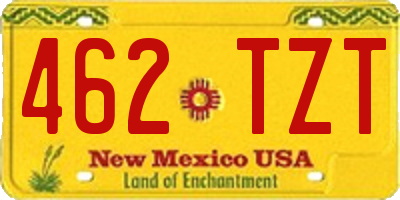 NM license plate 462TZT