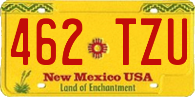 NM license plate 462TZU