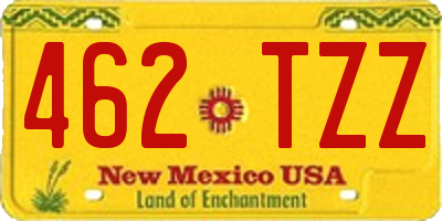 NM license plate 462TZZ