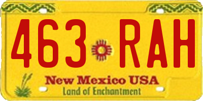 NM license plate 463RAH