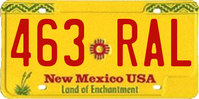 NM license plate 463RAL