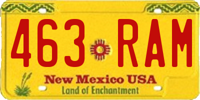 NM license plate 463RAM