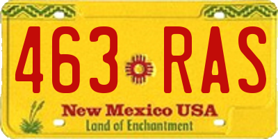 NM license plate 463RAS