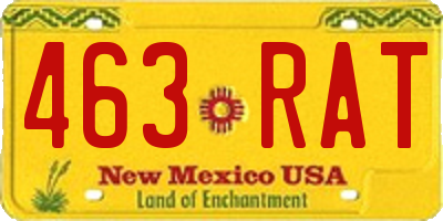 NM license plate 463RAT