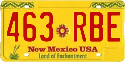 NM license plate 463RBE