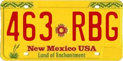 NM license plate 463RBG