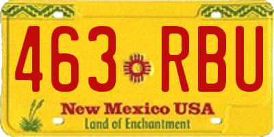 NM license plate 463RBU