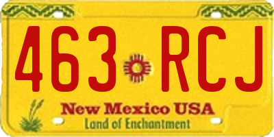 NM license plate 463RCJ