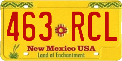 NM license plate 463RCL