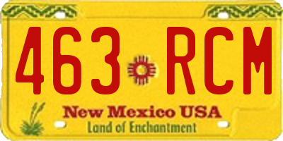 NM license plate 463RCM
