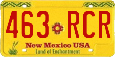 NM license plate 463RCR