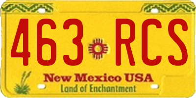 NM license plate 463RCS